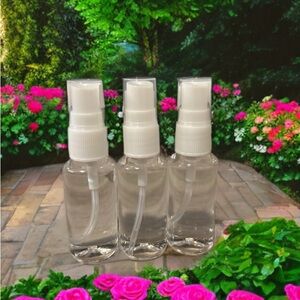 Clear Spray Bottles with White Caps